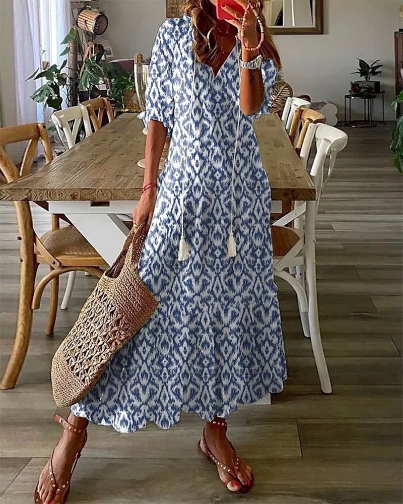 Luna | Vestido midi de estilo boho desenfadado | Blanca Vela