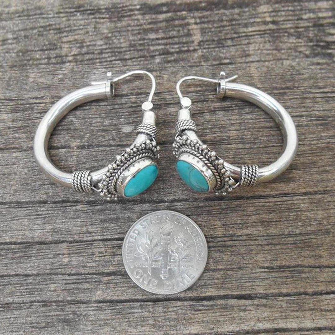 Elettra™ - Pendientes Vintage con Turquesa | Blanca Vela
