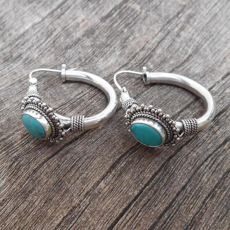 Elettra™ - Pendientes Vintage con Turquesa | Blanca Vela
