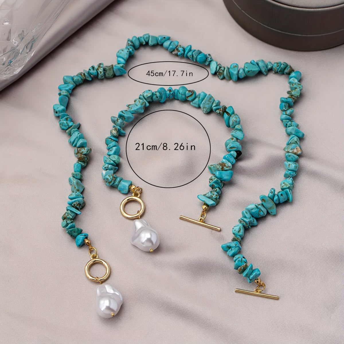Set Collar y Pulsera Turquesa y Perla | Blanca Vela