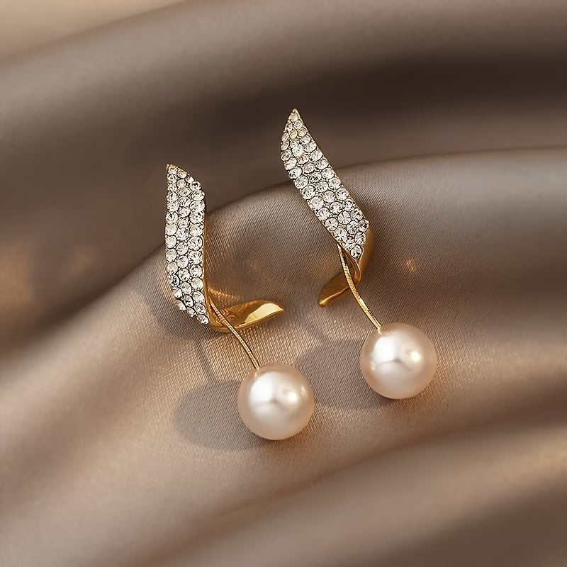 Pendientes de Perla a Pluma de Cristal | Blanca Vela