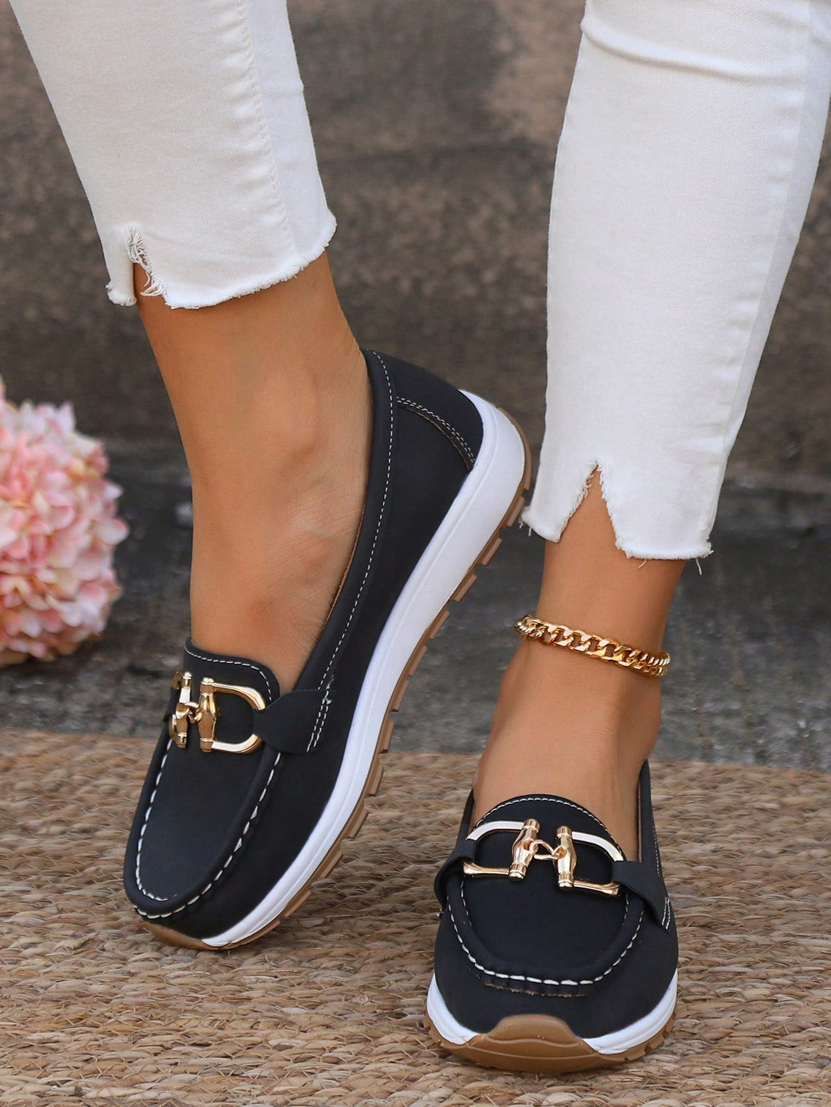 Daniela - Mocasines Plataforma con Hebilla | Blanca Vela