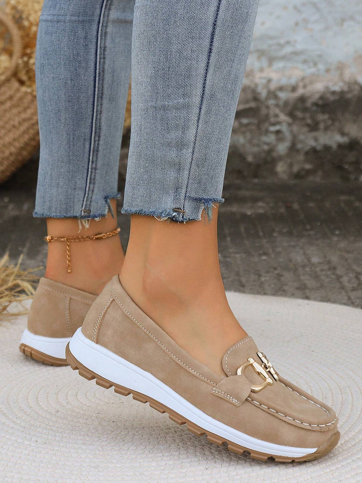 Daniela - Mocasines Plataforma con Hebilla | Blanca Vela