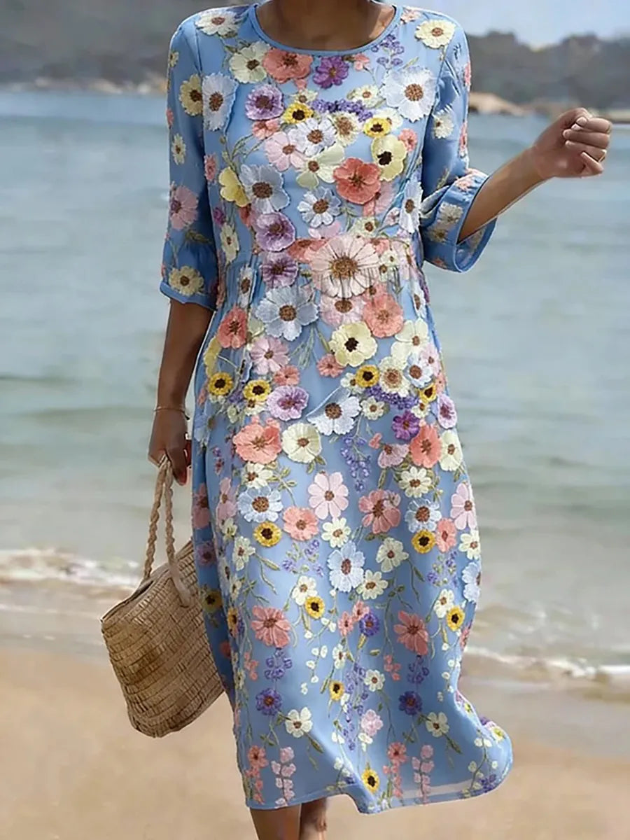 Vestido casual de mujer con estampado floral | Blanca Vela