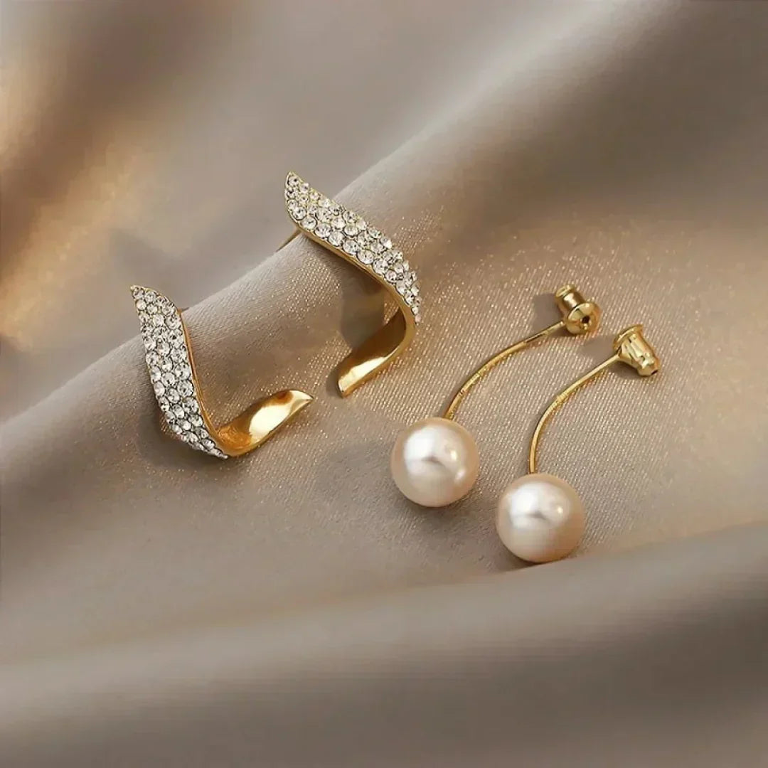 Pendientes de Perla a Pluma de Cristal | Blanca Vela
