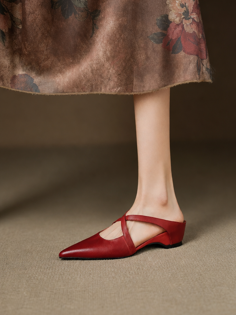 Aluna | Mules de piel genuina | Blanca Vela