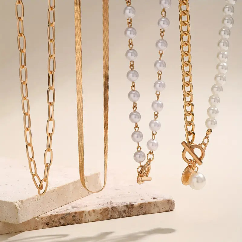 Set de Collares en Capas con Perlas Modernas | Blanca Vela