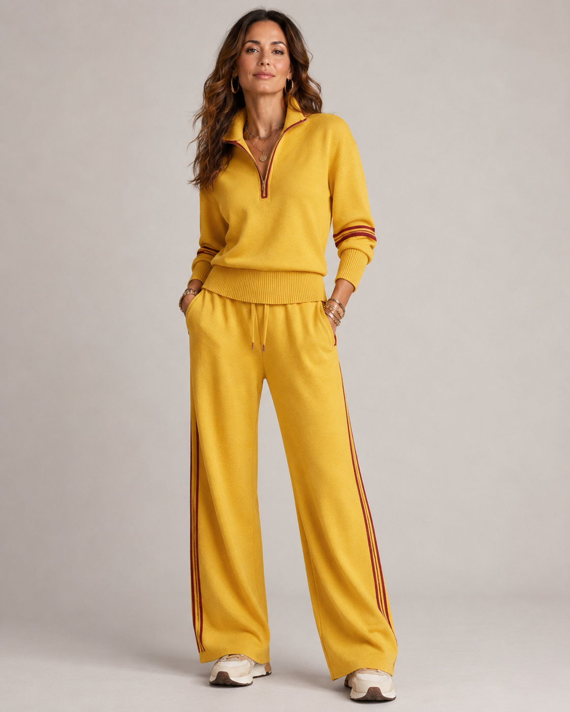 Séréna | Conjunto Jersey con Cremallera | Blanca Vela