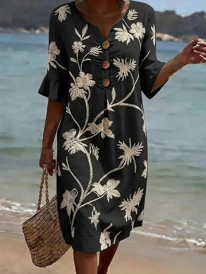 Vestido casual de mujer con estampado floral | Blanca Vela