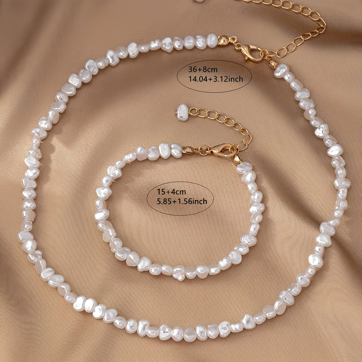 Set de Collar y Pulsera de Perlas Barrocas | Blanca Vela