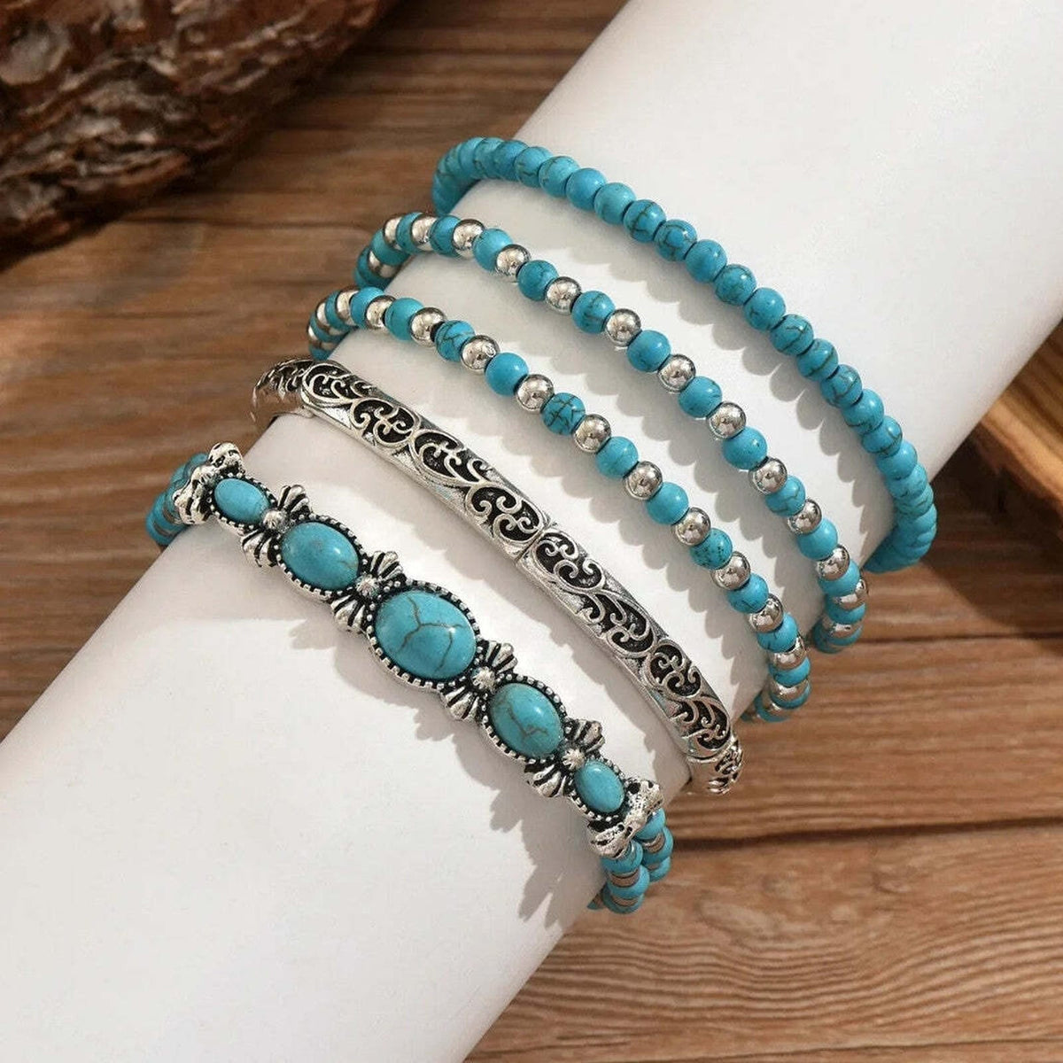 Mirella™ - Colección de Pulseras Boho con Cuentas Turquesas | Blanca Vela