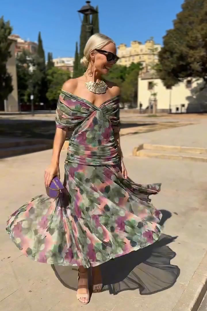 Luisa | Elegante vestido largo de fiesta con cuello en V | Blanca Vela