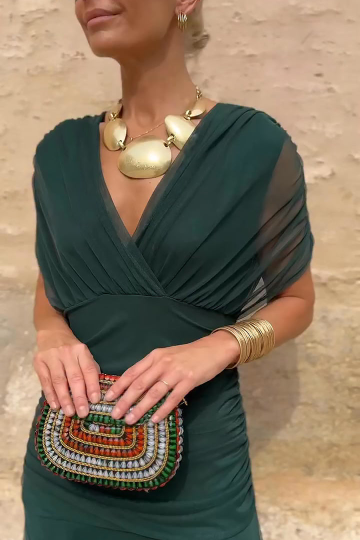 Luisa | Elegante vestido largo de fiesta con cuello en V | Blanca Vela