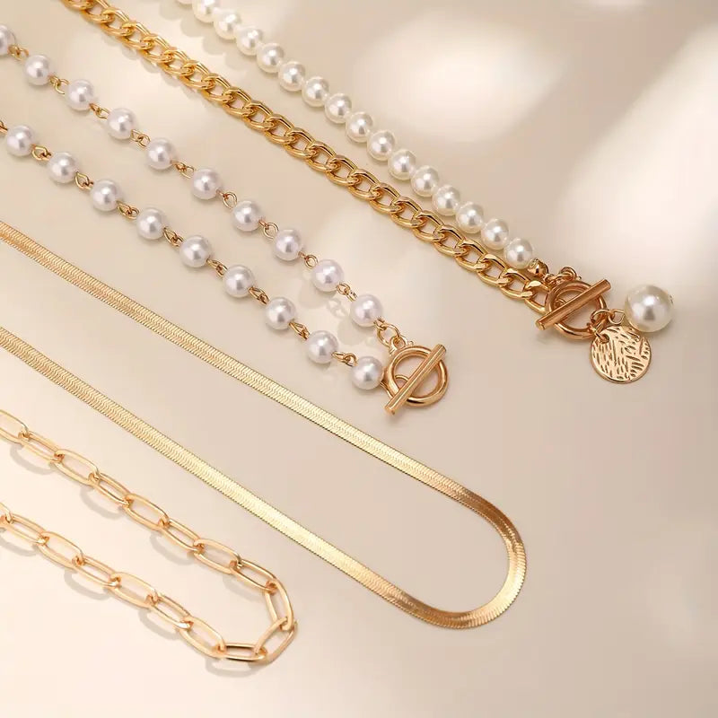 Set de Collares en Capas con Perlas Modernas | Blanca Vela