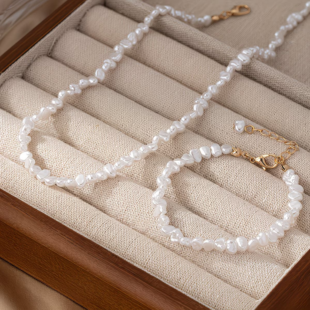 Set de Collar y Pulsera de Perlas Barrocas | Blanca Vela