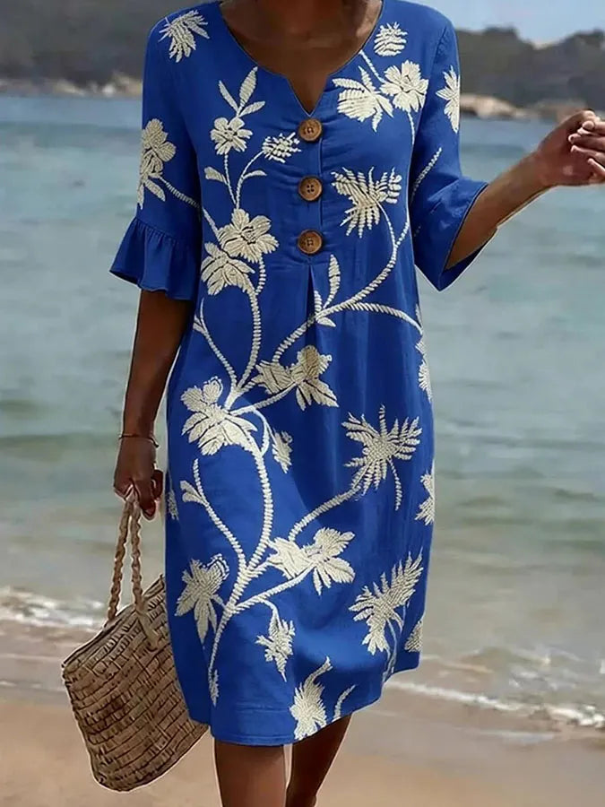 Vestido casual de mujer con estampado floral | Blanca Vela