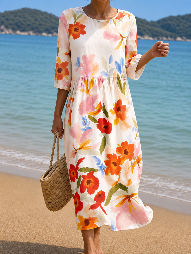 Vestido casual de mujer con estampado floral | Blanca Vela