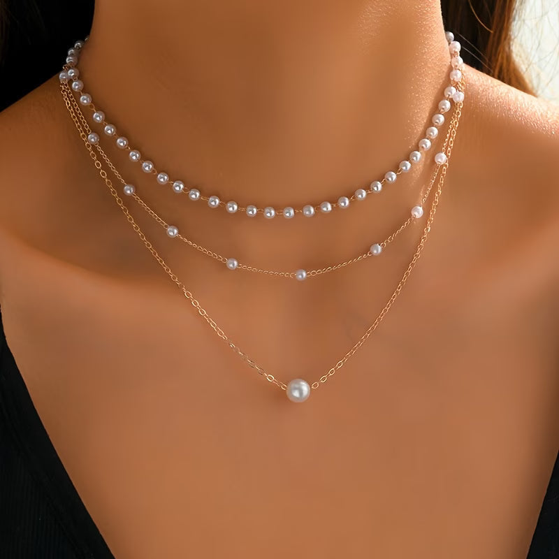 El Set de Collares Trinity Pearl Layer | Blanca Vela