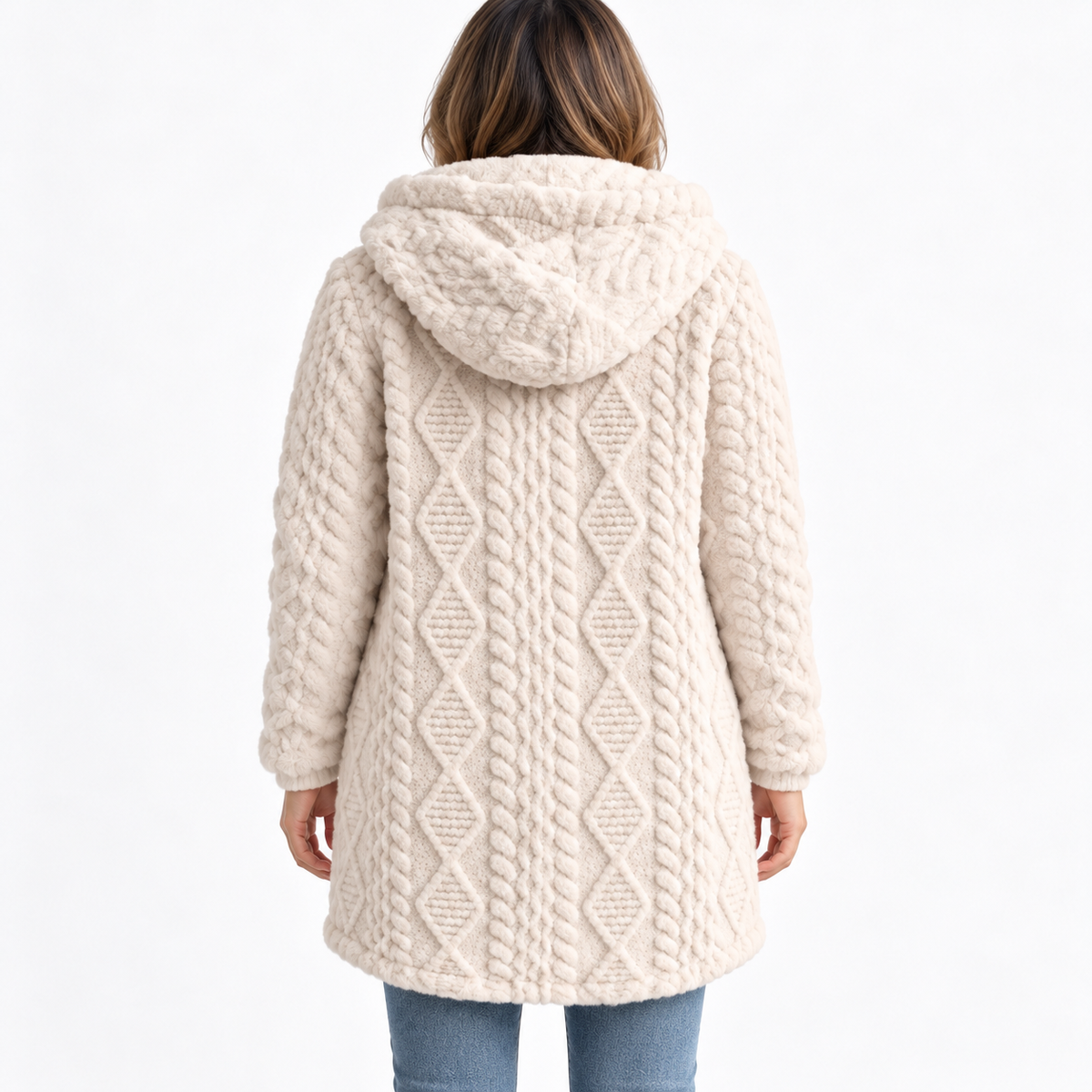 Cárdigan • Punto • Estilo con capucha y trenzado de ochos | Blanca Vela