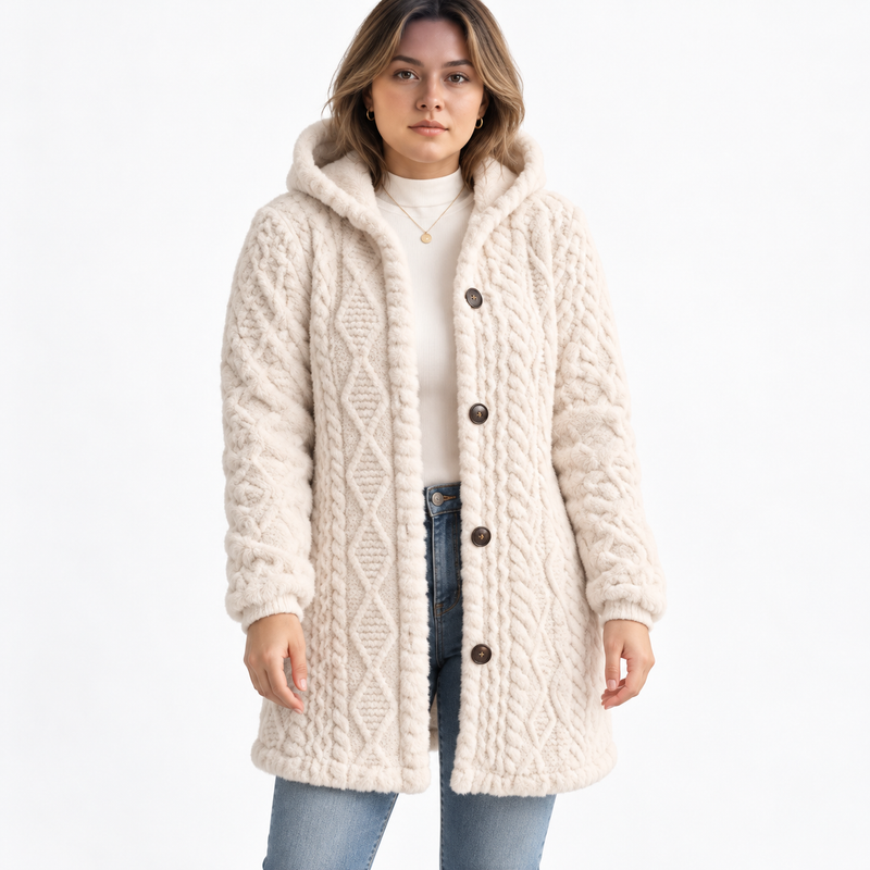 Cárdigan • Punto • Estilo con capucha y trenzado de ochos | Blanca Vela