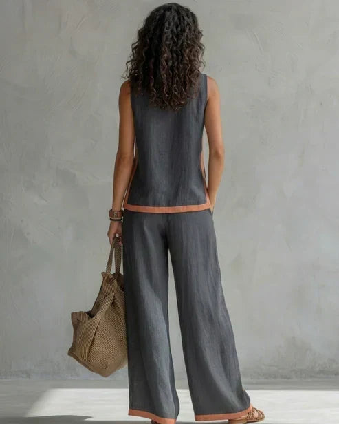 NEREA | Conjunto con ribete en contraste | Blanca Vela