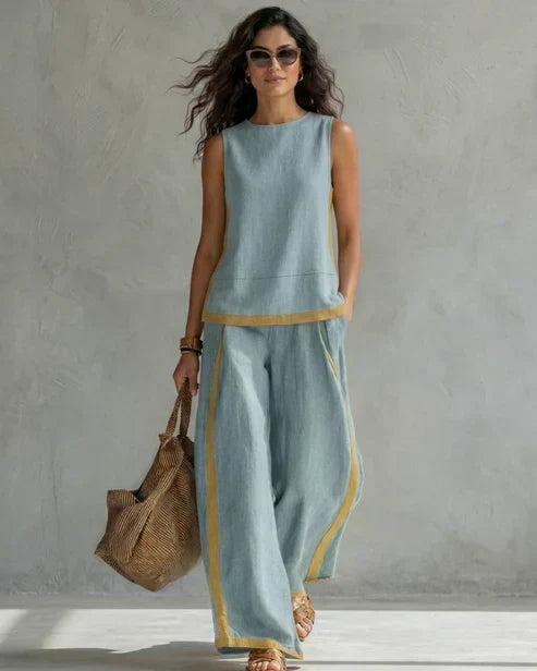 NEREA | Conjunto con ribete en contraste | Blanca Vela