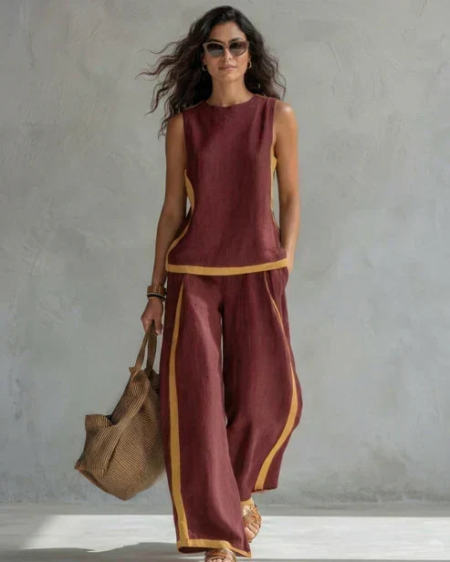 NEREA | Conjunto con ribete en contraste | Blanca Vela