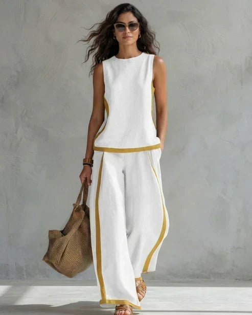 NEREA | Conjunto con ribete en contraste | Blanca Vela