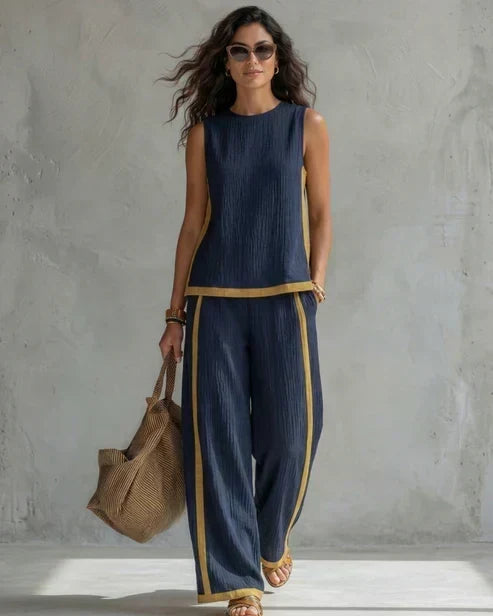 NEREA | Conjunto con ribete en contraste | Blanca Vela