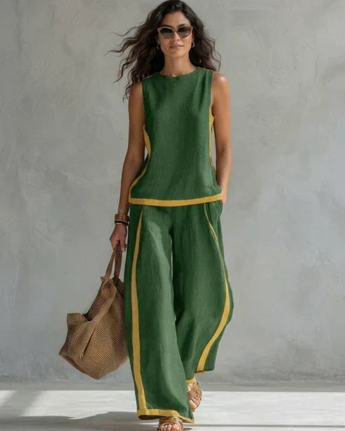 NEREA | Conjunto con ribete en contraste | Blanca Vela