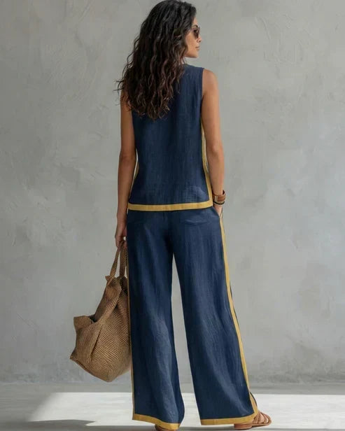 NEREA | Conjunto con ribete en contraste | Blanca Vela