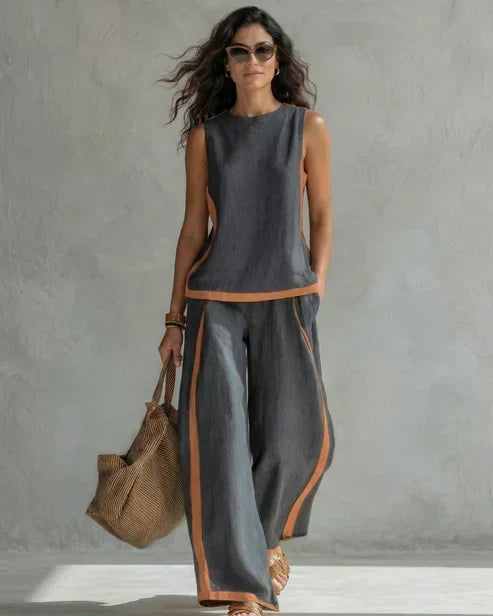 NEREA | Conjunto con ribete en contraste | Blanca Vela
