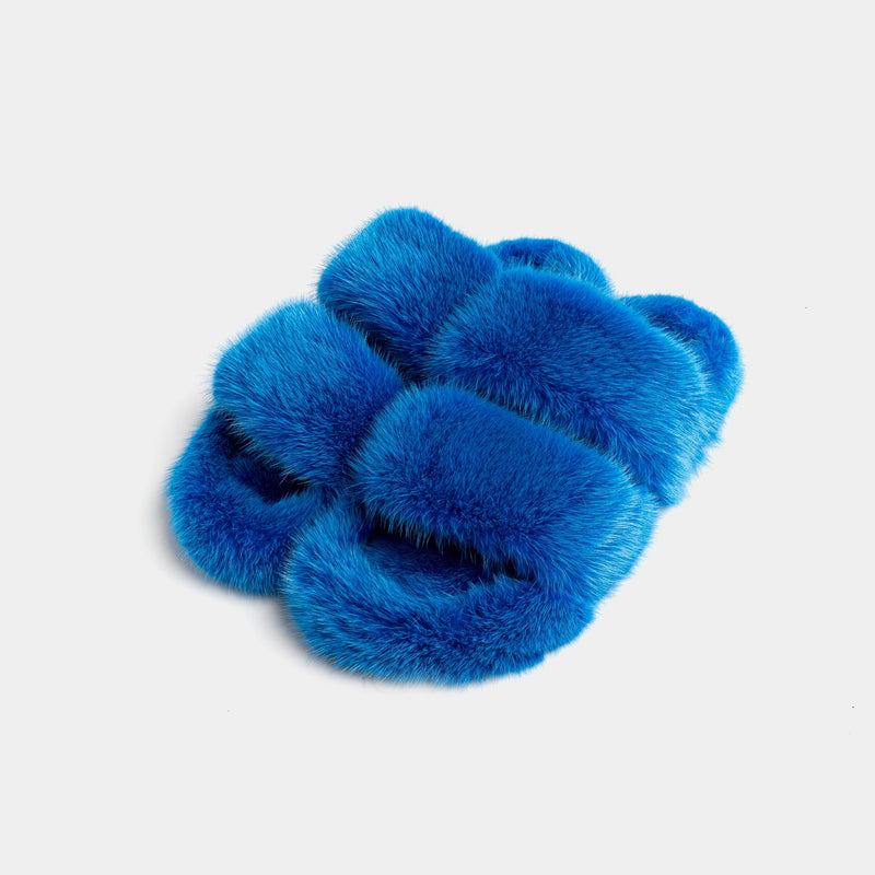 Cortina - Banda doble en Mishy (azul) | Blanca Vela