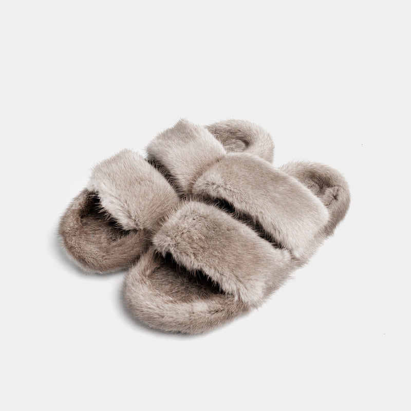 Cortina - Banda doble en Visone (gris) | Blanca Vela