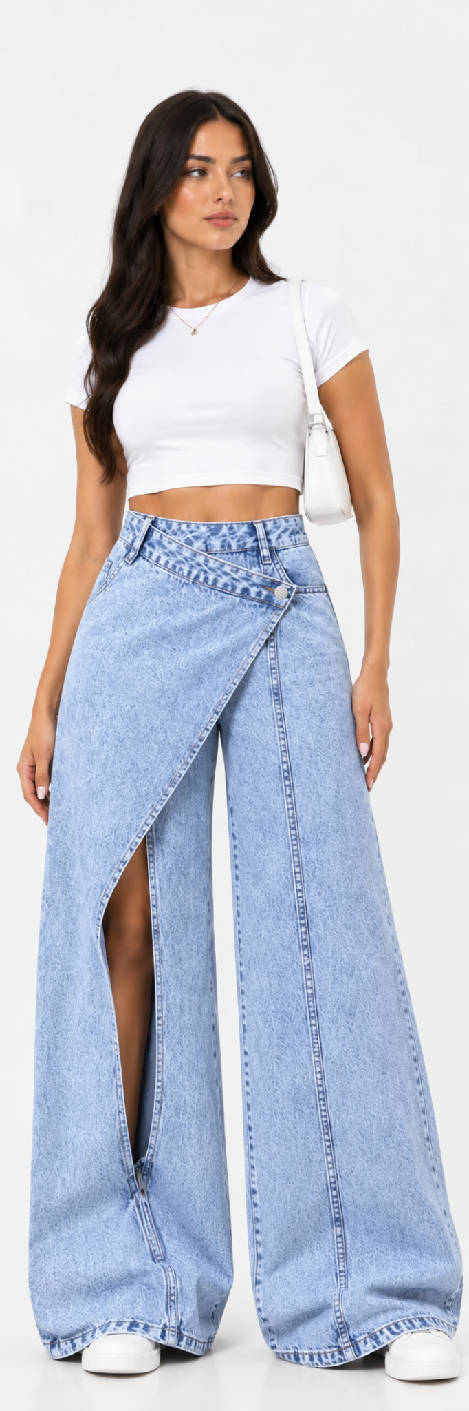 vaquero wide leg asimétrico negro | Blanca Vela