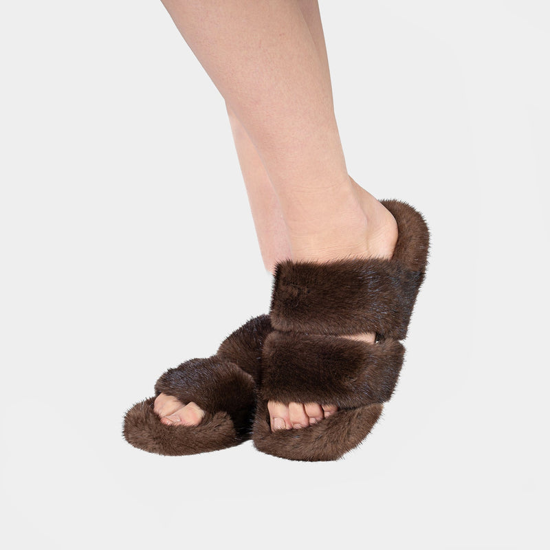 Cortina - Banda doble en Visone (Brown) | Blanca Vela
