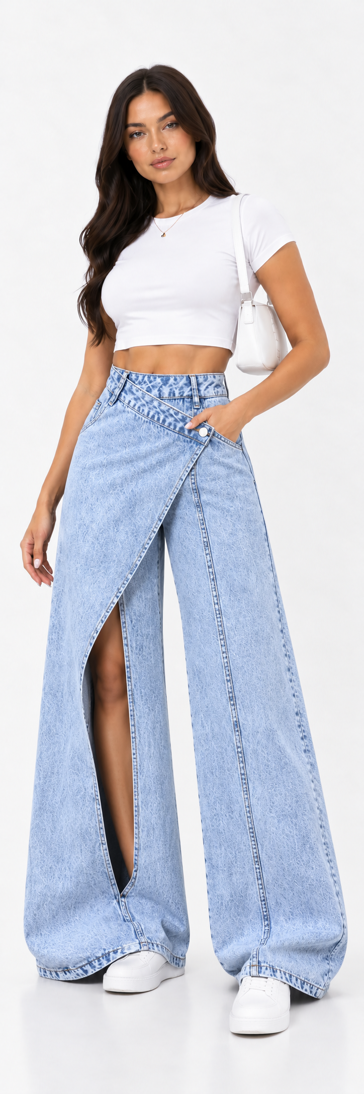 vaquero wide leg cruzado asimétrico | Blanca Vela