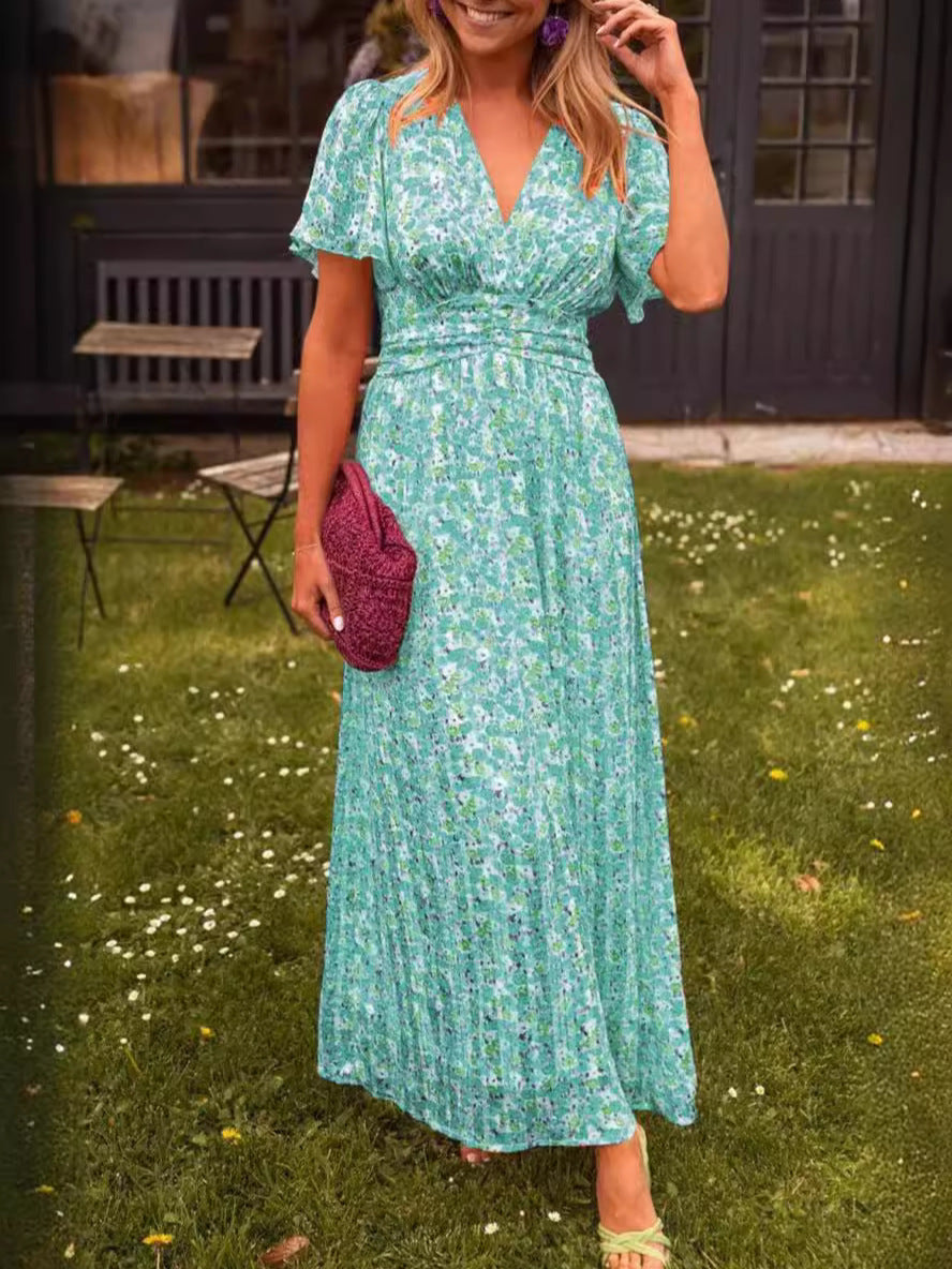 Elis – Vestido largo y vaporoso con estampado floral | Blanca Vela