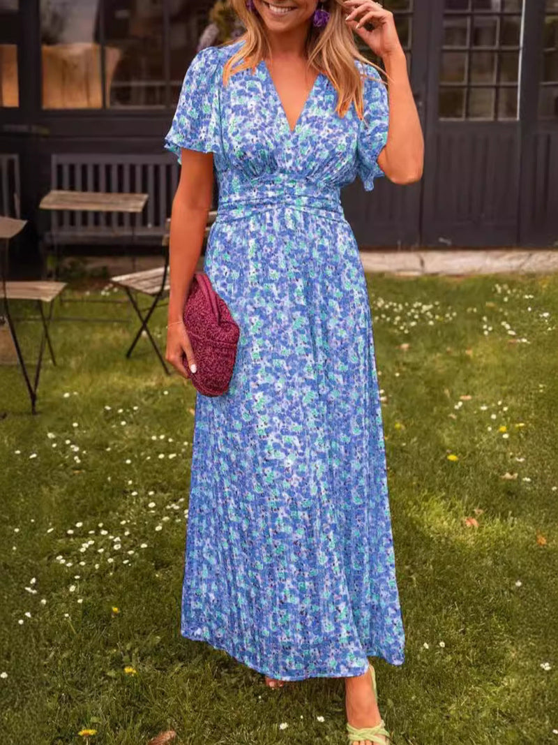 Elis – Vestido largo y vaporoso con estampado floral | Blanca Vela