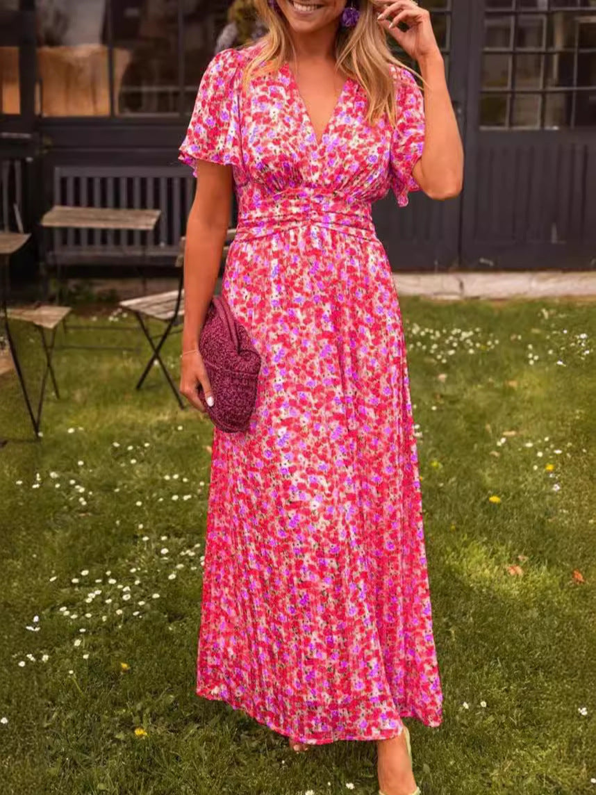 Elis – Vestido largo y vaporoso con estampado floral | Blanca Vela