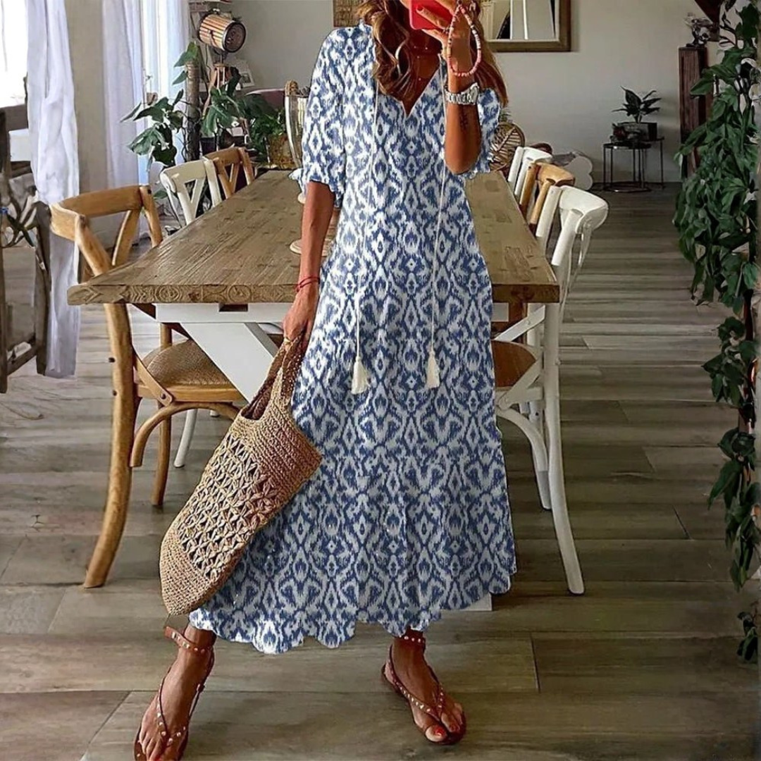 Luna | Vestido midi de estilo boho desenfadado | Blanca Vela