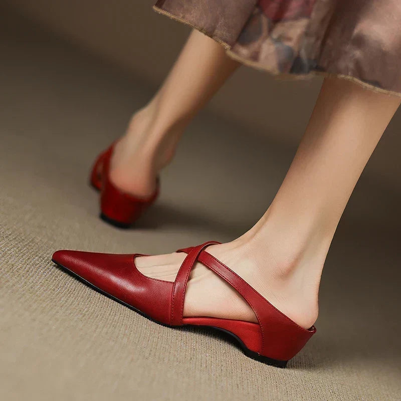 Aluna | Mules de piel genuina | Blanca Vela