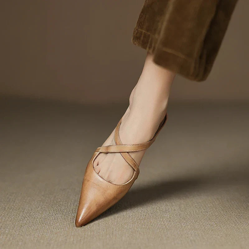 Aluna | Mules de piel genuina | Blanca Vela