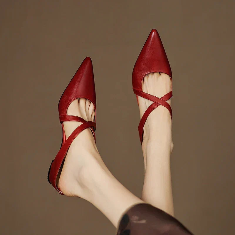 Aluna | Mules de piel genuina | Blanca Vela