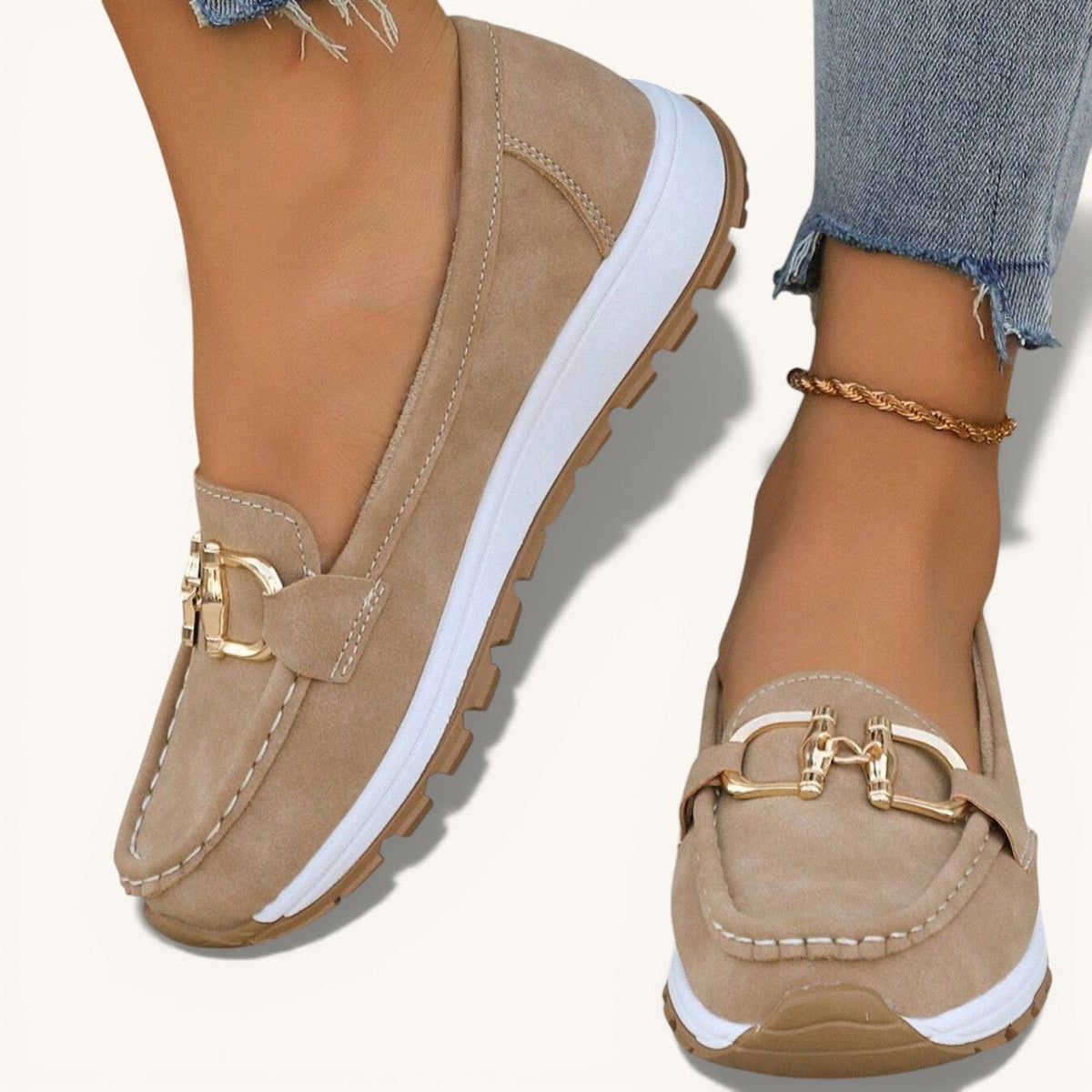 Daniela - Mocasines Plataforma con Hebilla | Blanca Vela