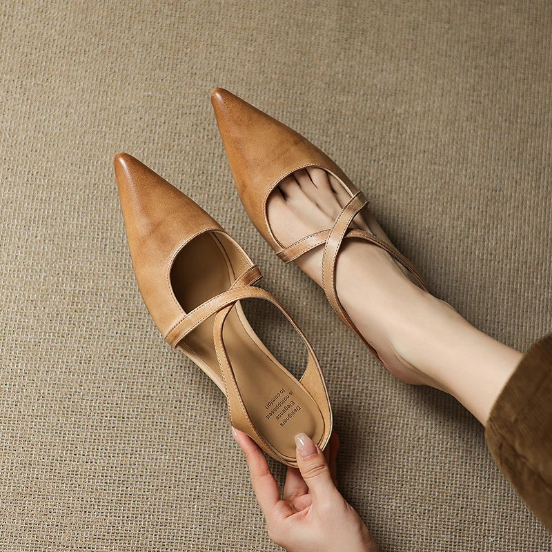 Aluna | Mules de piel genuina | Blanca Vela