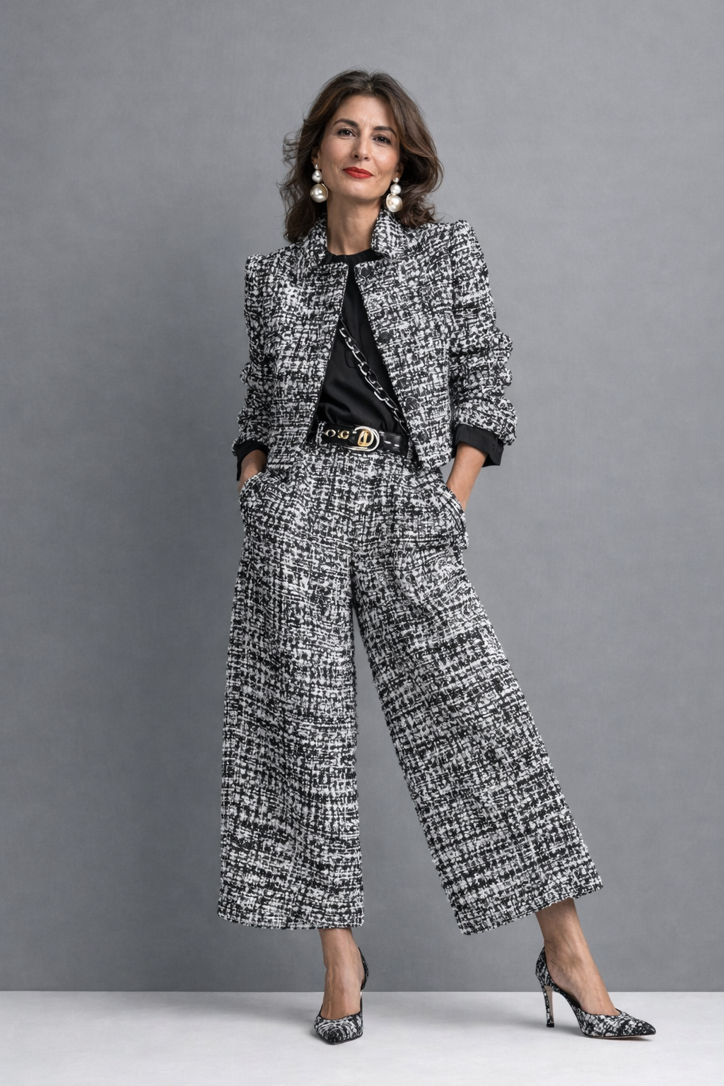 SARA | Conjunto de tweed para días frescos | Blanca Vela