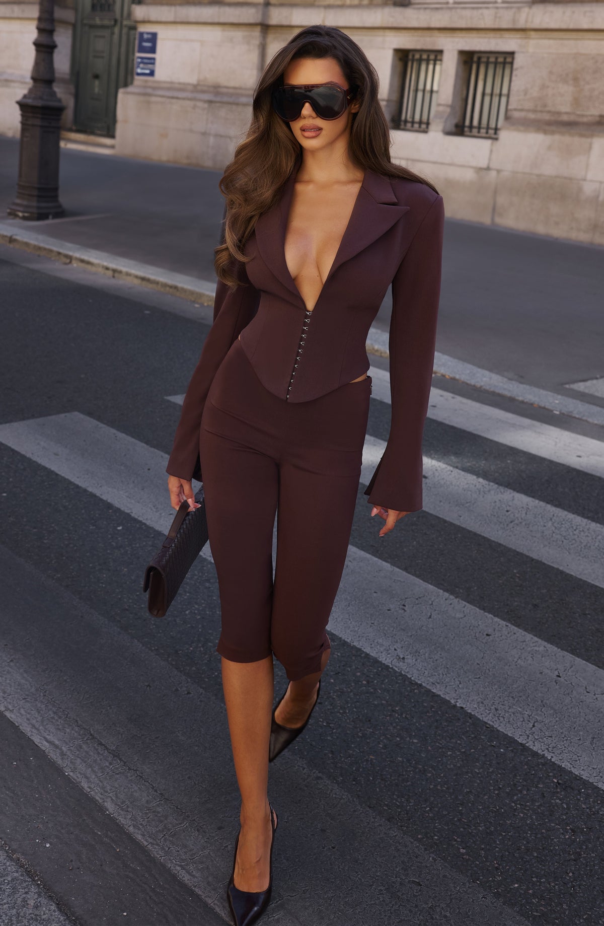 Blazer Corto Agatha - Marrón Ciruela | Blanca Vela