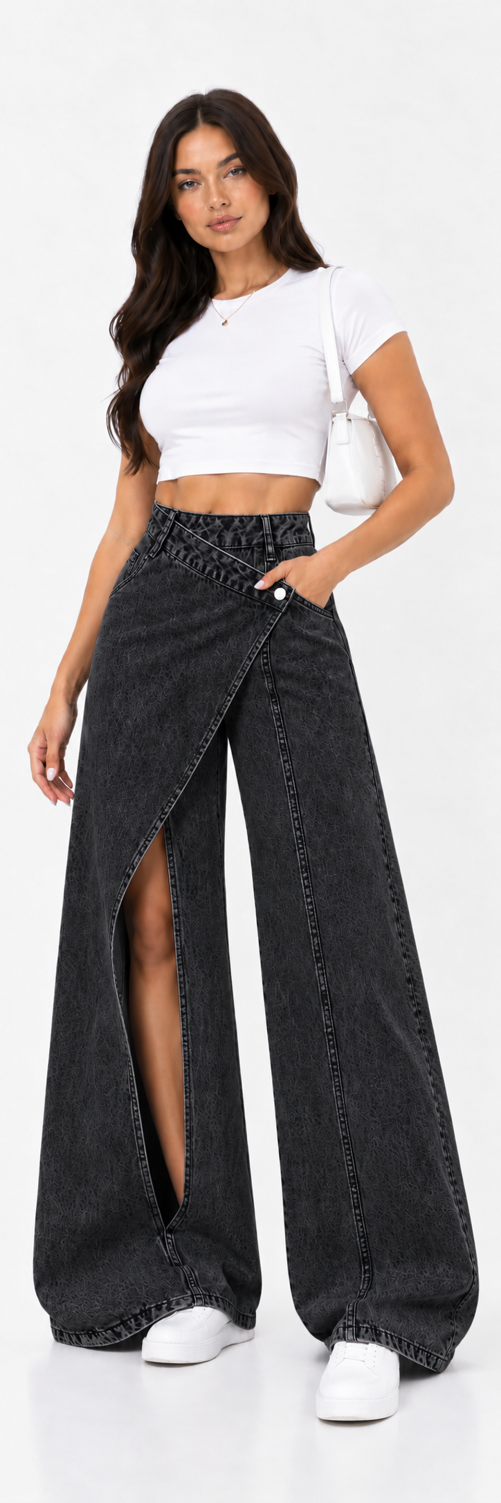 vaquero wide leg cruzado asimétrico | Blanca Vela