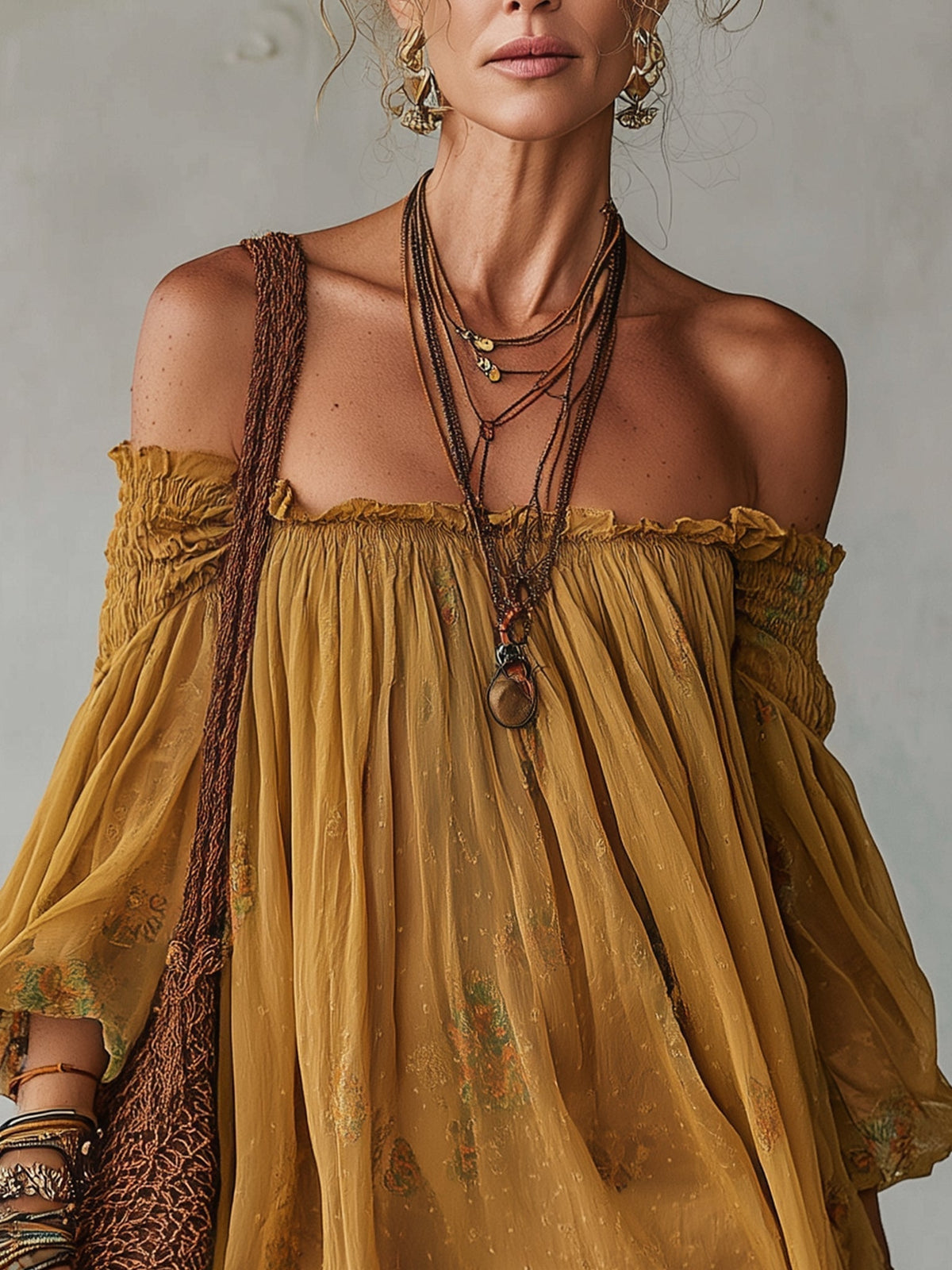 Jonquille | Mini Vestido Floral Amarillo, Hombros Descubiertos | Blanca Vela